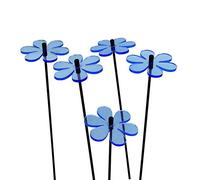 Sun Catcher Ornements de Jardin Marguerite 5 Piquets de Jardin Décoratifs 25 cm de Haut Accessoire de Jardinage Cadeau pour Les Jardiniers, Colour:Fluorescent Blue