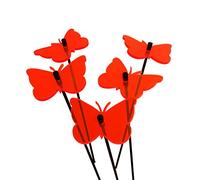 Sun Catcher Ornements de Jardin Papillon Attrape Soleil 5 Piquets Décoratifs 25 cm Haut Accessoire de Jardinage Cadeau pour Les Jardiniers, Colour:Fluorescent Red