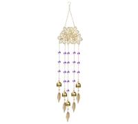 Sun Catcher Wind Chime Crystal Prism Hanging Bell with Feathers & Metal Bells Rainbow Maker for Home Garden Wedding Pendant