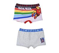 Sun City Avengers Lot de 2 boxers pour garçon, multicolore, 134 cm-140 cm
