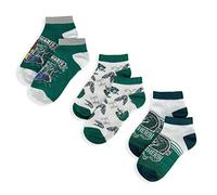 SUN CITY Chaussettes courtes Harry Potter 3 paires pour enfant unisexe en fil de coton 5358, vert, 31-34