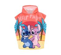 Sun City Disney Lilo & Stitch Poncho de bain pour enfant à capuche Keep Palm à séchage rapide 3-6 ans 55 x 110 cm (multicolore)