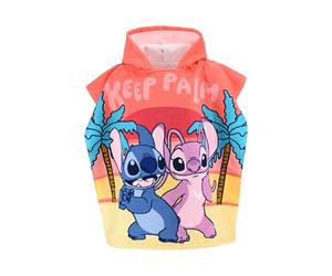 Sun City Disney Lilo & Stitch Poncho de bain pour enfant à capuche Keep Palm à séchage rapide 3-6 ans 55 x 110 cm (multicolore)