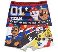 Sun City Paw Patrol Lot de 2 boxers en coton, pour garçon, à rayures et imprimé de dessin animé, taille élastique, taille 104-110