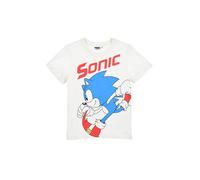 SUN CITY Sonic The Hedgehog T-shirt en coton pour enfants et adolescents, Blanc, 10 ans