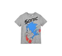 SUN CITY Sonic The Hedgehog T-shirt en coton pour enfants et adolescents, gris, 8 ans