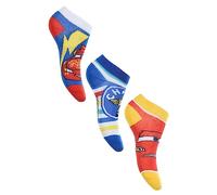 SUN CITY Trois Paires Chaussettes Cars Enfants Dessins Animés En Coton (31-34, Rouge), rouge