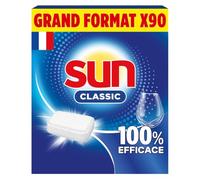 Sun Classic Tablettes Lave-Vaisselle Standard, 60 Lavages | Nettoie efficacement la vaisselle en cycle court, élimine les taches tenaces sans prélavage, pour lave-vaisselle