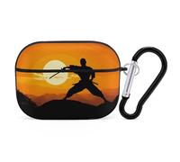 Sun Coque de karaté pour AirPods Pro 2, coque de protection rigide antichoc pour homme et femme, compatible avec coque Airpod Pro 2e/1ère génération avec porte-clés (noir)