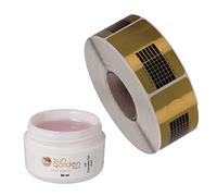 Sun Garden Nails Gel UV Fibre de Verre Rose Clear 30 ml avec Ensemble de 500 Modèles de Modelage - Gel Adhésif de Finition Monophasé