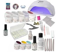 Sun Garden Nails Kit de démarrage pour ongles en gel - 154 pièces - Kit d'ongles UV avec lampe UV - Accessoires pour ongles - Kit de design d'ongles - Vernis à ongles UV - Gel de construction - Base