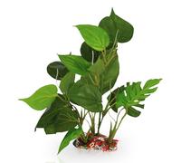 Sun Grow Plante À Feuilles en Plastique, Fausse Plante Ultra-Réaliste, Bords De Feuilles Émoussés Protégeant Les Nageoires De Poisson, Cachette pour Poissons, Reptiles, Amphibien