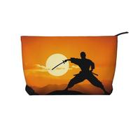 Sun Karate Trousse de maquillage en velours côtelé Grande ouverture, Noir , Taille unique