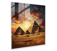 Sun-Kissed Majesty of Pyramids Impression sur verre 50,8 x 50,8 cm
