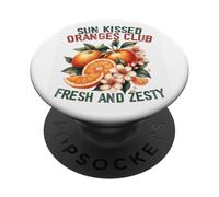 Sun Kissed Oranges Club Fresh And Zesty PopSockets PopGrip Adhésif