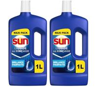 Sun Liquide de Rinçage Lave-Vaisselle Brillance parfaite - 1L - 2x plus de brillance - prévient les dépôts de calcaire sur la vaisselle (Lot de 2)
