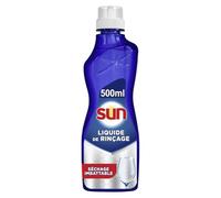 SUN - Liquide de Rinçage Séchage Lave-Vaisselle - Vaisselle 8x plus sèche - 2x plus de brillance - prévient les dépôts de calcaire sur la vaisselle - 500 ml