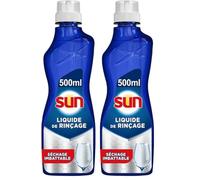 SUN - Liquide de Rinçage Séchage Lave-Vaisselle - Vaisselle 8x plus sèche - 2x plus de brillance - prévient les dépôts de calcaire sur la vaisselle - 500 ml (Lot de 2)