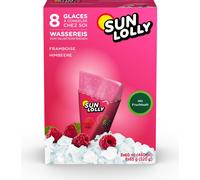 Sun Lolly Glace à l'eau à congeler au goût de framboise 8pcs