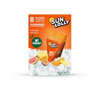 Sun Lolly Lot de 8 glaces d'eau exotiques | Avec jus de fruits | Congélation automatique | Sans arômes artificiels | Sans édulcorants | Sans lactose | Sans gluten | 1 x 480 ml