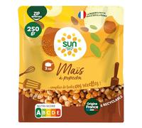 SUN - Maïs à Éclater 250 g - pour Pop Corn - pour Cuisson Poêle, Casserole, Micro-Ondes & Machine à Popcorn - À Saler ou Sucrer - Anniversaire, Fête, Cinéma, Film