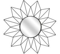 SUN Miroir soleil mural en métal - Ø 50 cm - Noir