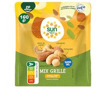 SUN - Mix Grillé Vitalité - 4 Graines Grillées - Amandes, Noix de Cajou, Noisettes, Pistaches - 160 g