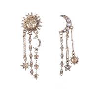 Sun Moon Star Tassel boucles d'oreilles pour les femmes, céleste Bohème Dangle Style, alliage léger bijoux de mode, Boho Daily Party oreille accessoires