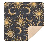 Sun Moon Tapis de gymnastique et d'activités pour bébé rembourré et doux non toxique Motif noir 127 x 127 cm
