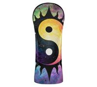 Sun Moon Yin Yang Ensemble de housses de club de golf rétro Tai Chi en cuir de qualité supérieure avec étiquettes interchangeables pour Driver Fairway Wood Hybrid Golf Head Covers