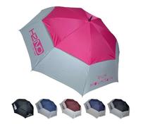 Sun Mountain H2NO - Parapluie de golf noir/noir - Parapluie de golf coupe-vent imperméable à double auvent avec protection UV 30SPF et poignée confortable de 150 cm
