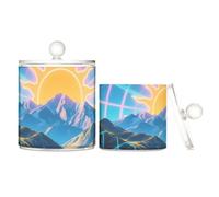 Sun Mountain Lot de 2 bacs de rangement en plastique transparent avec couvercle Pantry Essentials pour cotons-tiges