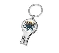 Sun Ocean Coupe-ongles en forme de pieuvre avec lime à ongles tranchante et robuste, coupe-ongles pour salon de manucure, outils de pédicure pour pieds pour homme et femme