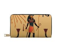 Sun Old Egyptian Timeless Grace Long portefeuille en similicuir chic et élégant pour femme moderne avec porte-cartes et poches de rangement durables pour voyage quotidien, blanc, Taille unique