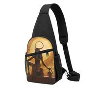 Sun Old Sac de poitrine égyptien intemporel imprimé Grace pour homme et femme, sac banane d'extérieur à bandoulière pour randonnée, sac de sport, Noir , Taille unique, Sac à dos décontracté