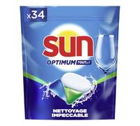 SUN - Optimum Pastilles Lave-Vaisselle Tout en 1 - 34 capsules - Regular - nettoyage impeccable & brillance éclatante - tablettes avec action dégraissante