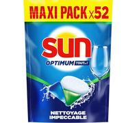 SUN Optimum Pastilles Lave-Vaisselle Tout en 1-52 capsules - nettoyage impeccable - brillance éclatante - tablettes efficaces même en cycle court