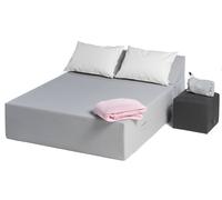 SUN PACK PALOMA POUF | 1 Lit de piscine COZIP deux places 180x140x38cm + 2 coussins 50x70 cm + 1 pouf 40x40cm Anthracite / Blanc / Anthracite