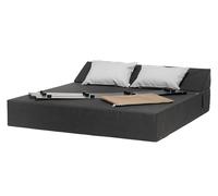 SUN PACK SQUARE COZIP | 1 Grand bed deux places 180x180x30cm + 1 Housse de protection + 3 piètements 180cm + 2 coussins 60x40cm Gris Perle / Beige /