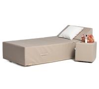 SUN PACK UMBRELLA POUF | 1 Lit de piscine COZIP une place 200x88xh38cm + 1 coussin 50x50cm+ 1 pouf 40x40cm Anthracite / Beige / Blanc