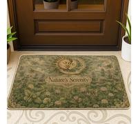 Sun Paillasson de bienvenue, nature rustique, lune, papillons, vert printemps, lavable, profil bas, décoration d'extérieur pour porte d'entrée, terrasse, 73,6 x 43,2 cm