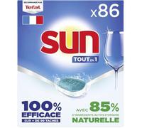 SUN - pastilles lave-vaisselle Tout en 1 Regular - 86 tablettes - avec 85% d'ingrédients d'origine naturelle