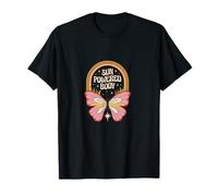 Sun, Powered Body Butterfly Retro 70s Rainbow T-Shirt