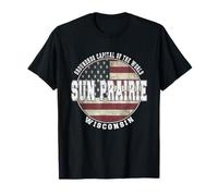 Sun Prairie Wisconsin, Drapeau américain Vintage T-Shirt