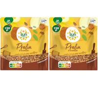 SUN - Pralin Noisette 150 g - Noisettes Caramélisées Concassées - Ingrédient Gourmand pour Pâtisserie, Desserts, Glaces, Chocolaterie - Topping, Décoration, Cuisine Créative (Lot de 2)