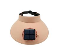 Sun Proof Fan Hat, USB Rechargeable Cooling Headwear, Wide Brim Sun Visor with Solar Panel, Three Speed Adjustable Electric Ventilator, Summer Outdoor Cap with Breathable Mesh, Travel Gear for Hiking