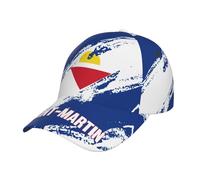 Sun Protection Casquettes Grain du Drapeau De Saint-Martin Réglable Sunhat Respirante Casquette Trucker pour Jogging Extérieur Soirées