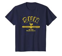 Sun Records Simple Sun Logo T-Shirt, Enfant, Bleu Marine, 10 Ans