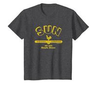 Sun Records Simple Sun Logo T-Shirt, Enfant, Chiné Foncé, 4 Ans