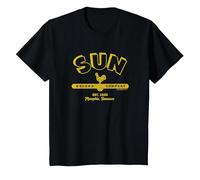 Sun Records Simple Sun Logo T-Shirt, Enfant, Noir, 6 Ans